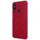 Prabangus „Nillkin“ Qin serijos raudonas odinis atverčiamas Xiaomi Mi 6X (Xiaomi Mi A2) dėklas