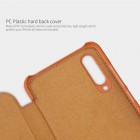 Xiaomi Mi 9 Lite prabangus „Nillkin“ Qin serijos rudas odinis atverčiamas dėklas - knygutė