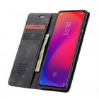 Xiaomi Mi 9T (Mi 9T Pro) CaseMe Retro solidus atverčiamas juodas odinis dėklas - knygutė