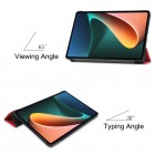Xiaomi Pad 5 atverčiamas raudonas odinis dėklas (sulankstomas)