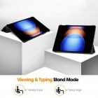 Xiaomi Pad 6S Pro atverčiamas juodas odinis dėklas (sulankstomas)