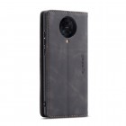 Xiaomi Poco F2 Pro CaseMe Retro solidus atverčiamas juodas odinis dėklas - knygutė