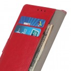 Xiaomi Poco F3 (Mi 11i) atverčiamas raudonas odinis dėklas, knygutė - piniginė