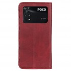 Xiaomi Poco M4 Pro 4G „Split“ raudonas odinis atverčiamas dėklas - knygutė