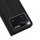 „Dux Ducis“ Skin serijos Xiaomi Poco M4 Pro 4G juodas odinis atverčiamas dėklas