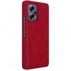 Prabangus „Nillkin“ Qin serijos raudonas odinis atverčiamas Xiaomi Poco X4 GT (Redmi Note 11T Pro, Redmi Note 11T Pro+) dėklas