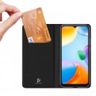 Dux Ducis Skin serijos Xiaomi Redmi 10C juodas odinis atverčiamas dėklas