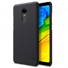 Xiaomi Redmi 5 Plus Nillkin Frosted Shield juodas plastikinis dėklas + apsauginė ekrano plėvelė