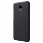 Xiaomi Redmi 5 Plus Nillkin Frosted Shield juodas plastikinis dėklas + apsauginė ekrano plėvelė