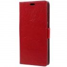 Xiaomi Redmi 5 Plus atverčiamas raudonas odinis dėklas, knygutė - piniginė