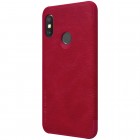 Prabangus „Nillkin“ Qin serijos raudonas odinis atverčiamas Xiaomi Redmi 6 Pro (Mi A2 Lite) dėklas