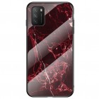 Xiaomi Redmi 9T 5G „Marble“ kieto silikono TPU raudonas dėklas - nugarėlė