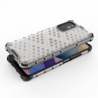 Honeycomb sustiprintos apsaugos Xiaomi Poco M3 Pro (Redmi Note 10 5G) skaidrus kieto silikono (TPU) ir plastiko dėklas 