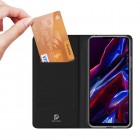„Dux Ducis“ Skin serijos Xiaomi Redmi Note 12 (Poco X5 5G) juodas odinis atverčiamas dėklas