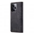 Xiaomi Redmi Note 12 Pro (Poco X5 Pro) CaseMe Retro solidus atverčiamas juodas odinis dėklas - knygutė