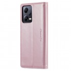 Xiaomi Redmi Note 12 Pro (Poco X5 Pro) „CaseMe“ Leather solidus atverčiamas rožinis odinis dėklas - knygutė