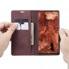 Xiaomi Redmi Note 9 Pro CaseMe Retro solidus atverčiamas bordo odinis dėklas - knygutė
