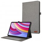 Xiaomi Redmi Pad Pro atverčiamas pilkas tekstilinis dėklas - knygutė su vieta liestukui