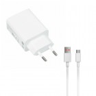 „Xiaomi“ Fast Charger MDY-11-EZ kelioninis (sieninis, buitinis) įkroviklis (33W) - baltas + Type-C USB laidas
