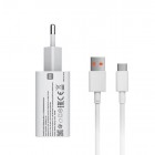 „Xiaomi“ Fast Charger MDY-11-EZ kelioninis (sieninis, buitinis) įkroviklis (33W) - baltas + Type-C USB laidas