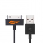 YellowKnife USB juodas laidas skirtas iPhone 4, 4S, iPad, iPad mini, iPod (MFi sertifikatas)
