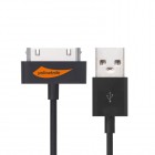 YellowKnife USB juodas laidas skirtas iPhone 4, 4S, iPad, iPad mini, iPod (MFi sertifikatas)
