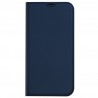„Dux Ducis“ Skin serijos Apple iPhone 13 Pro tamsiai mėlynas odinis atverčiamas dėklas