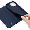 „Dux Ducis“ Skin serijos Apple iPhone 13 Pro tamsiai mėlynas odinis atverčiamas dėklas