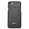 „PORTER“ Apple iPhone 6 (6s) juodas odinis dėklas - nugarėlė su kišenėle kortelėms