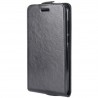 Huawei Honor 9 (Honor 9 Premium) klasikinis vertikaliai atverčiamas juodas odinis dėklas