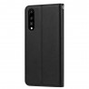 Huawei P20 Boyu atverčiamas juodas odinis dėklas - piniginė