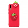 Huawei P20 „Squezy“ Strawberry kieto silikono TPU raudonas dėklas - nugarėlė