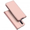„Dux Ducis“ Skin serijos Huawei P30 rožinis odinis atverčiamas dėklas