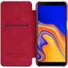 Prabangus „Nillkin“ Qin serijos raudonas odinis atverčiamas Samsung Galaxy J6+ 2018 (J610) dėklas