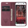Samsung Galaxy S7 (G930) CaseMe Retro solidus atverčiamas bordo odinis dėklas - knygutė