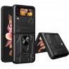 Sustiprintos apsaugos „Kickstand“ Samsung Galaxy Z Flip4 (F721) juodas kieto silikono (TPU) ir plastiko dėklas