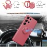 Samsung Galaxy S25 Ultra "Dechen" Ring Kickstand kieto silikono (TPU) dėklas - raudonas