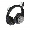 „Cat Ear“ Wireless belaidės juodos ausinės su lankeliu (laisvų rankų įranga)
